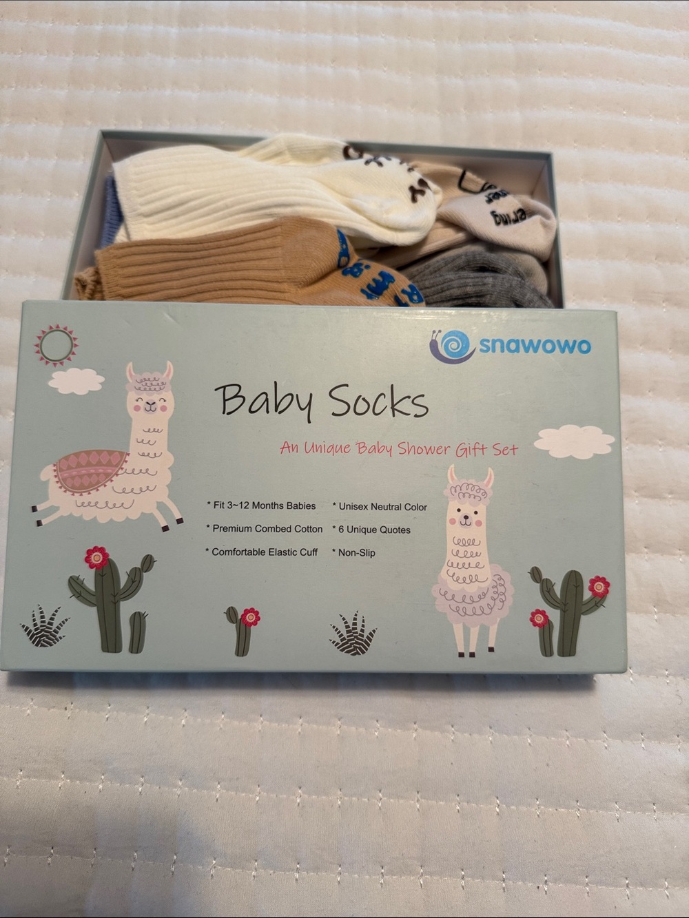 Snawowo baby Ribbed Crew Socks - White, Tan, Gray